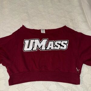PINK Victoria's Secret Maroon UMass Crop Top
